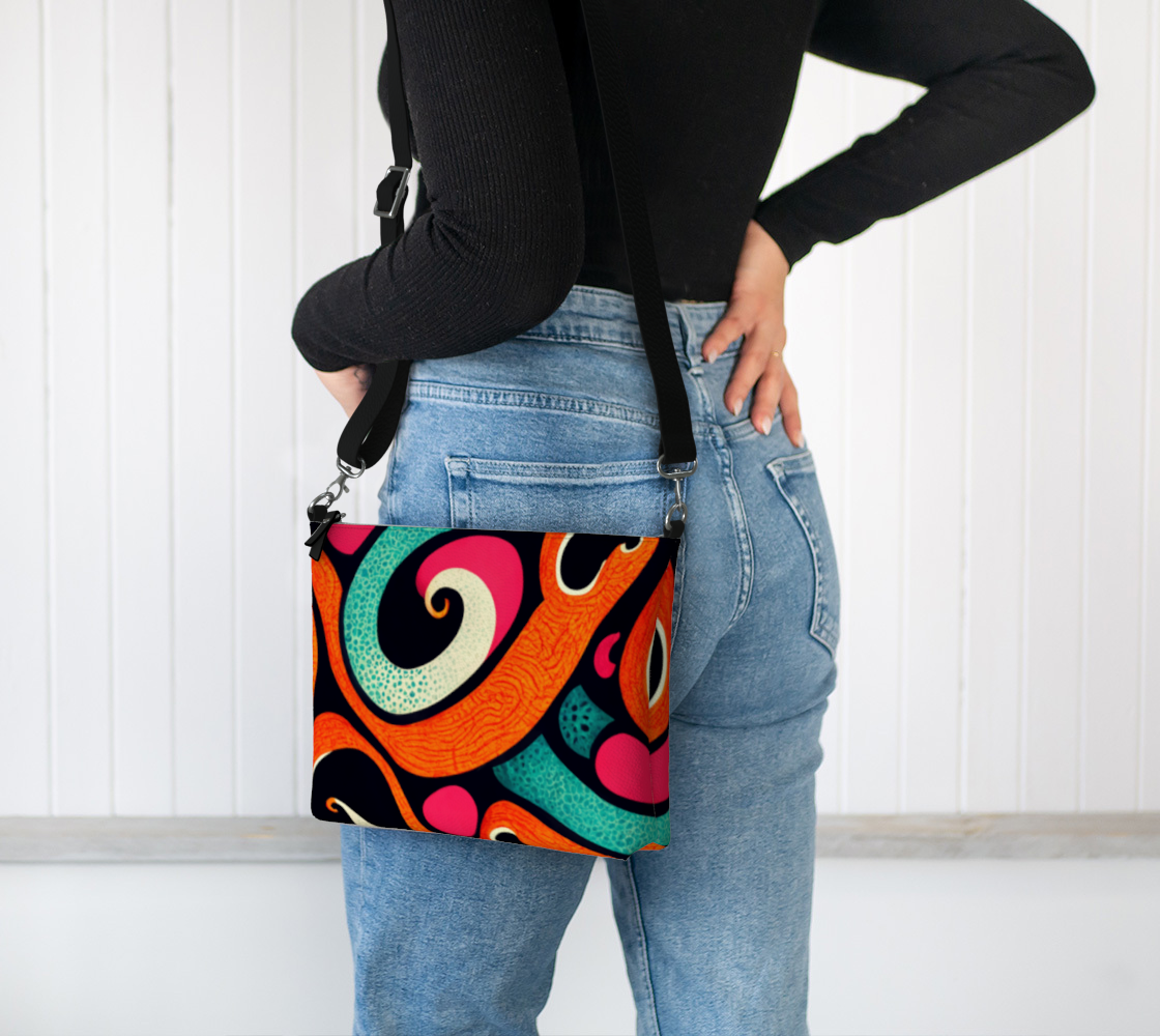 MCM Retro Groovy Hippie Swirl Vegan Leather Crossbody Purse