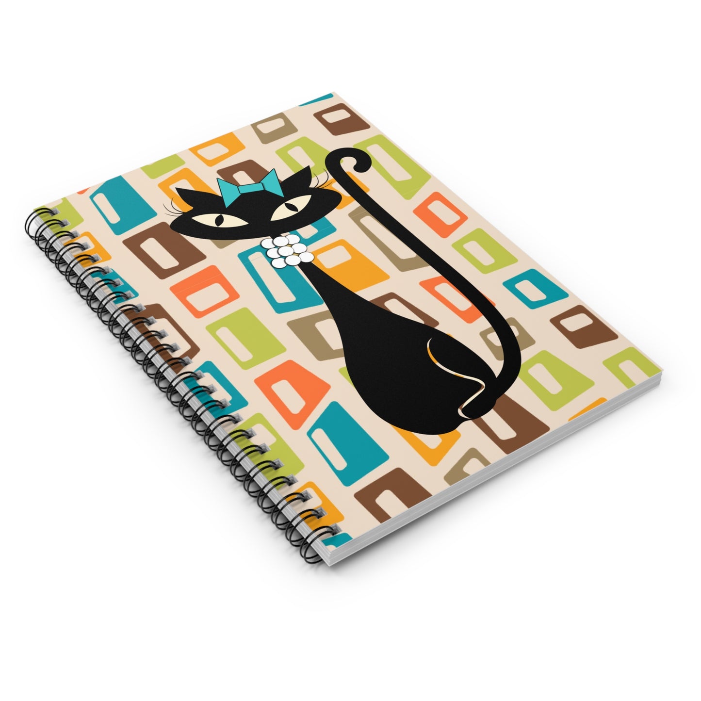 MCM Atomic Cat Spiral Notebook - Ruled Line- Day Journal- Travel Journal- Day Planner