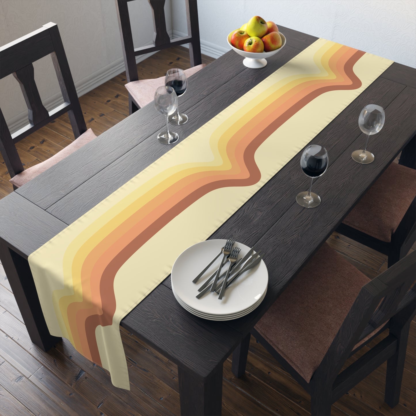 MCM Groovy Table Runner, Retro Vibe StripedTable Runner (Cotton, Poly)