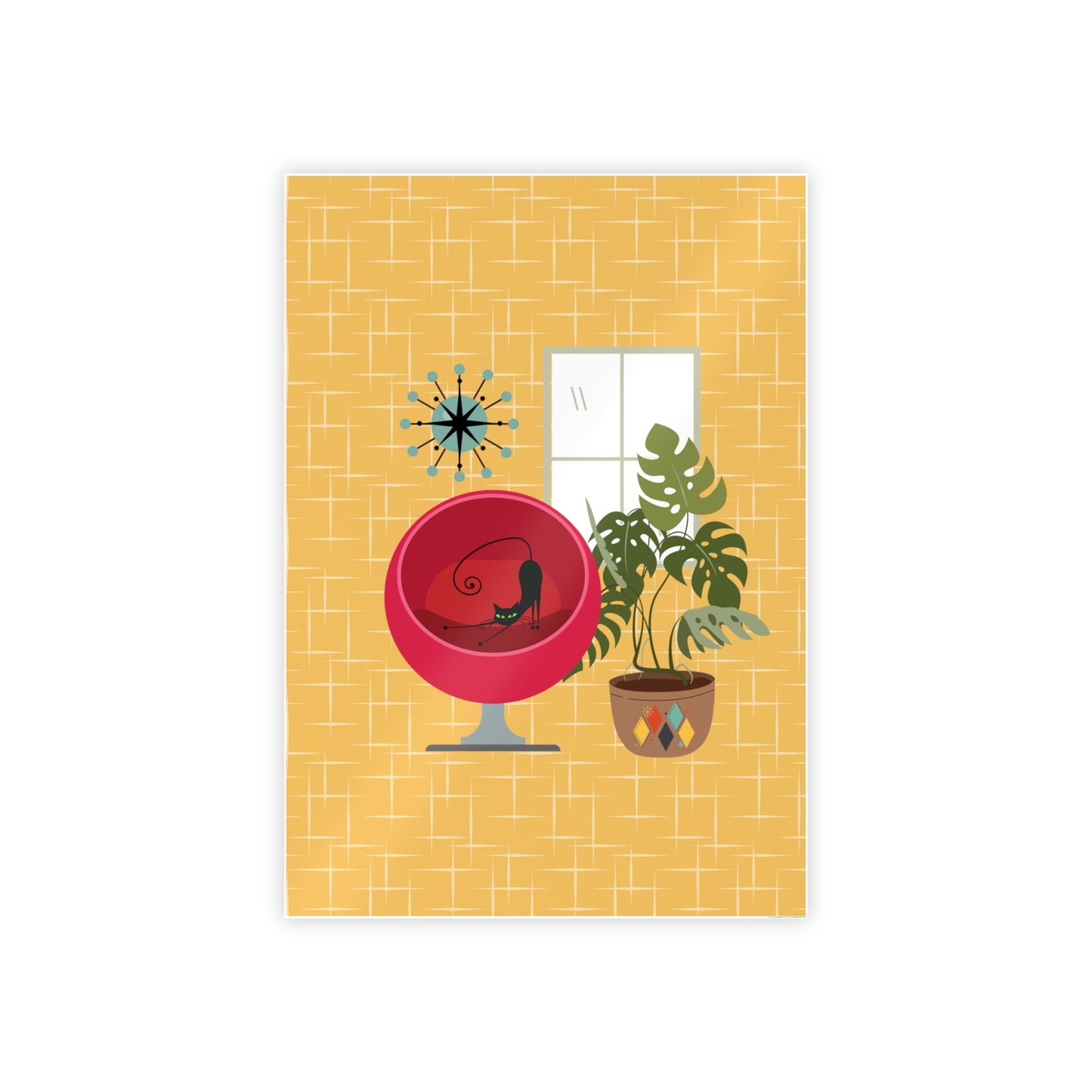 Atomic Cat in Pearls Posters