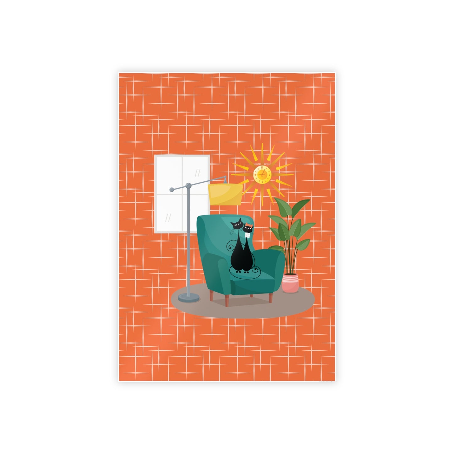 Atomic Cat in Pearls Posters
