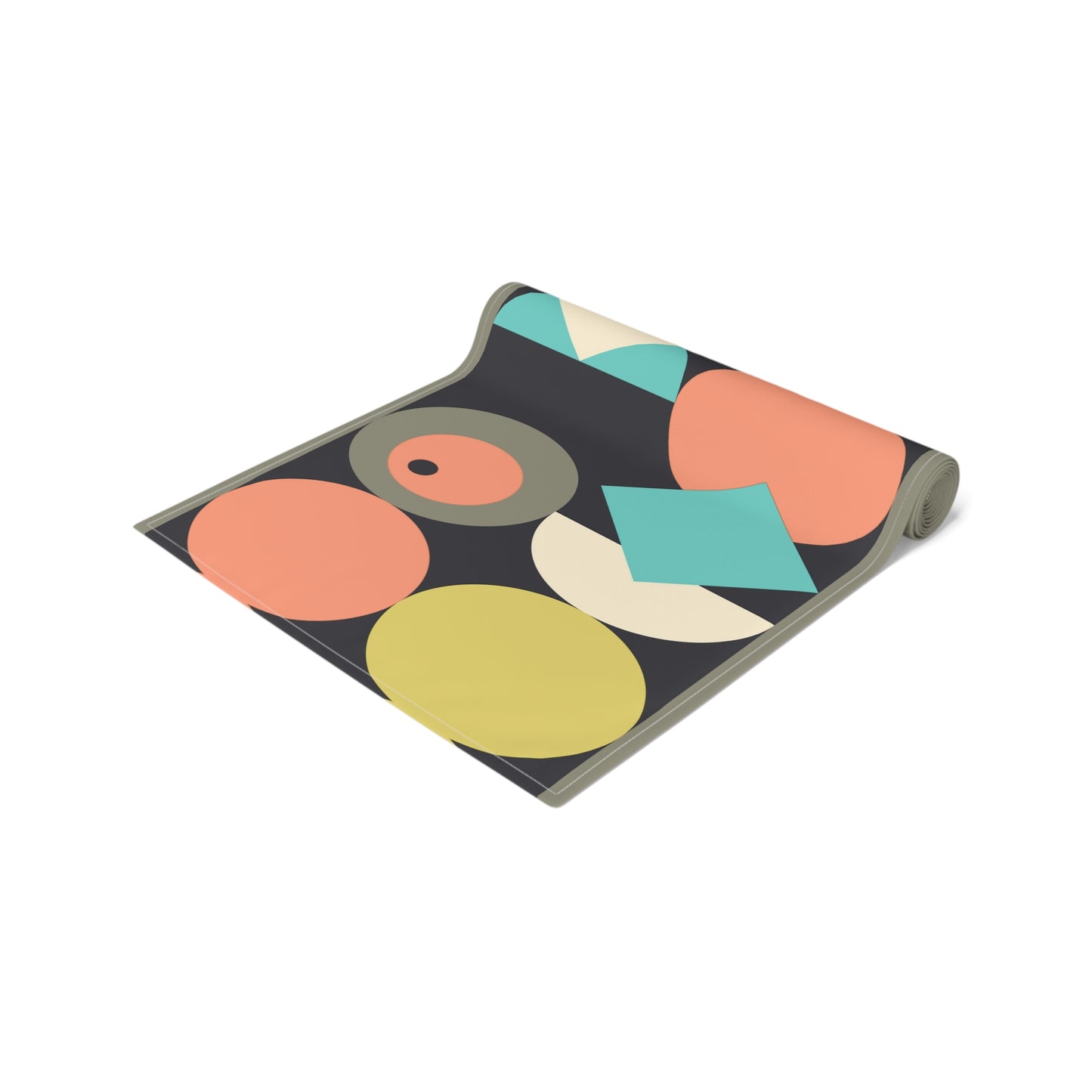 MCM Bauhaus Table Runner, Retro Circle Table Runner (Cotton, Poly)