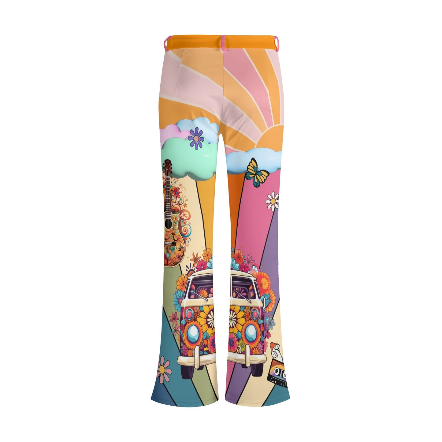Hippie Van Retro Guitar Music Flare Pants