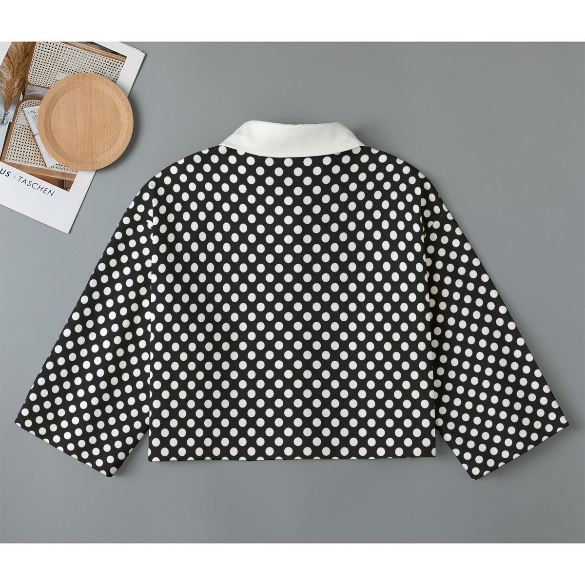 MCM Black Polka Dot Women's Cropped Jacket - White and Black Short Jacket