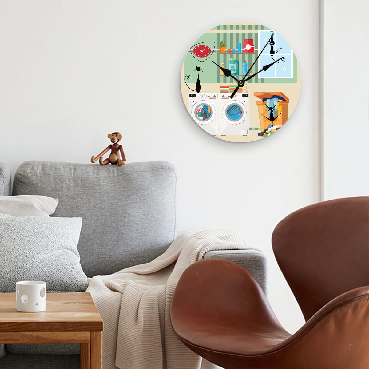 Round Shape Wood Clock