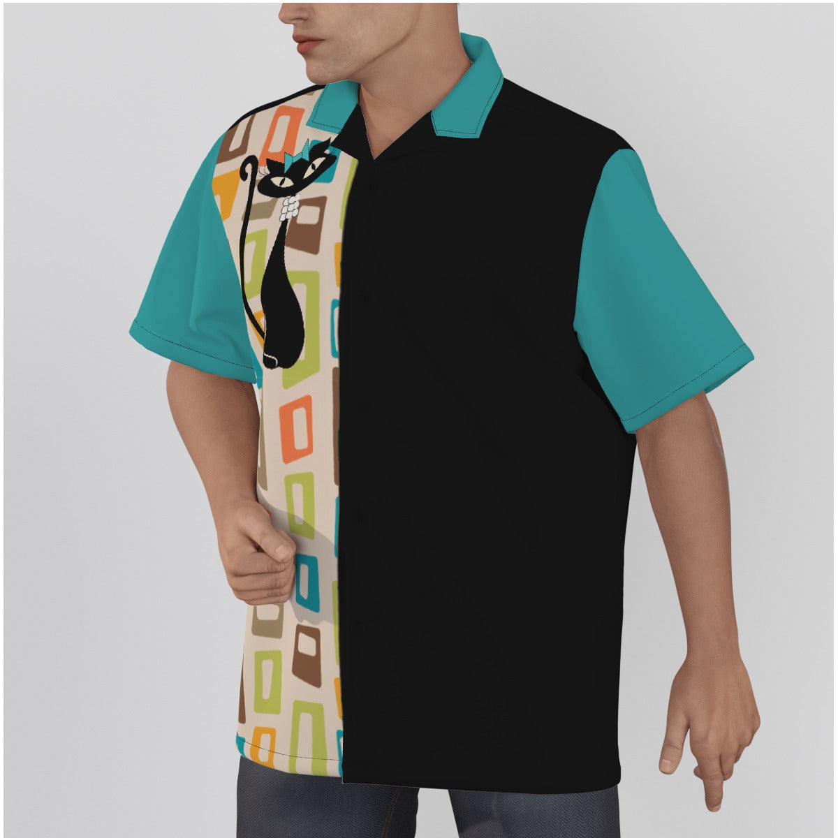 Atomic Cat In Pearls Bowling Shirt 5XL-8XL