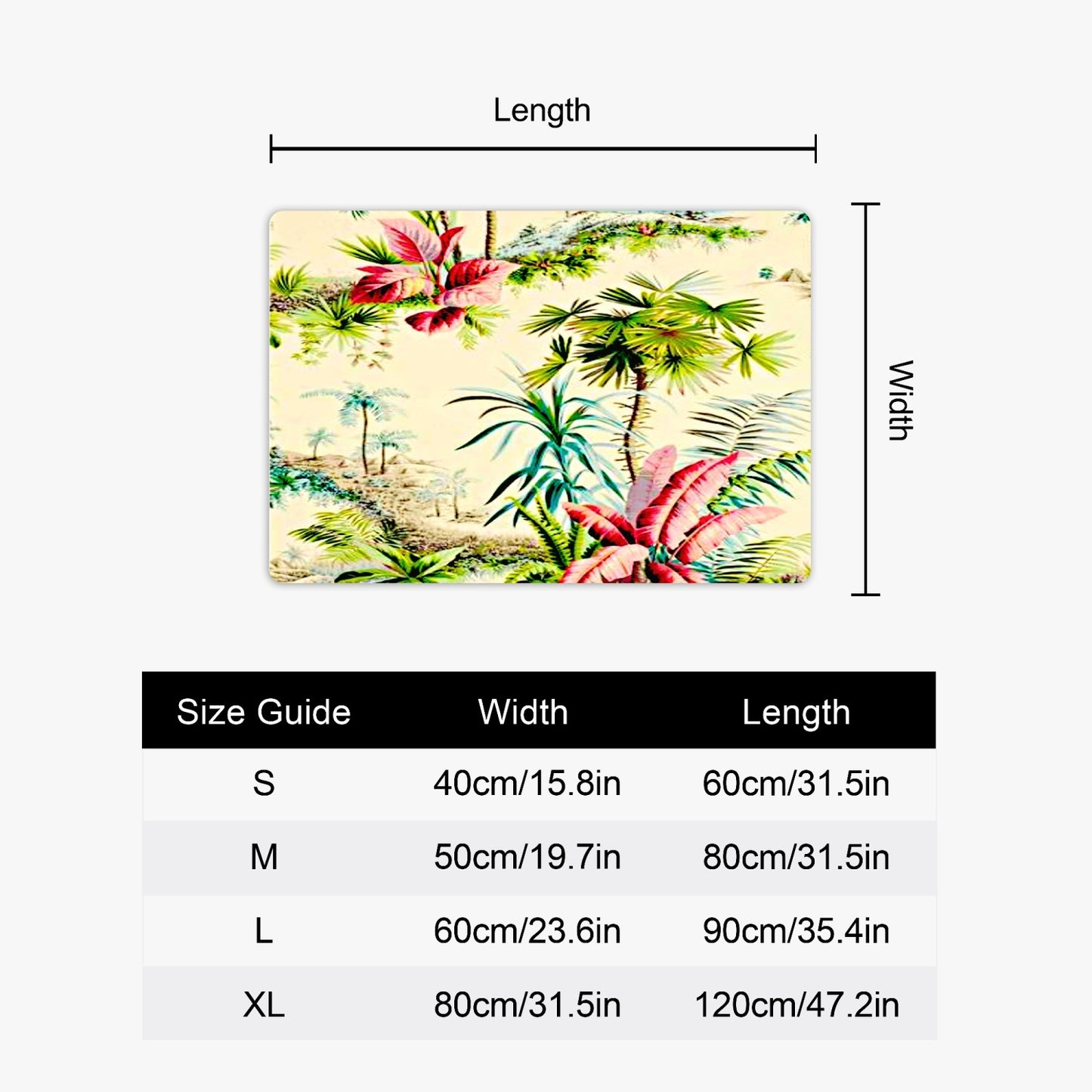 Vintage MCM Tropical Print Bathroom Shower Mat