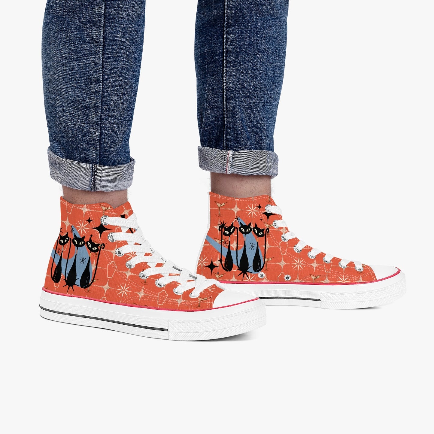 MCM Atomic Cat High-Top Canvas Shoes- Converse Style Tennis Shoes