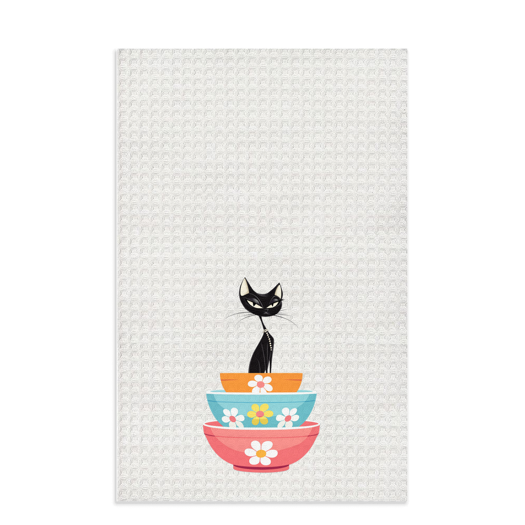 MCM Atomic Cat in Pyrex I Dish Towels