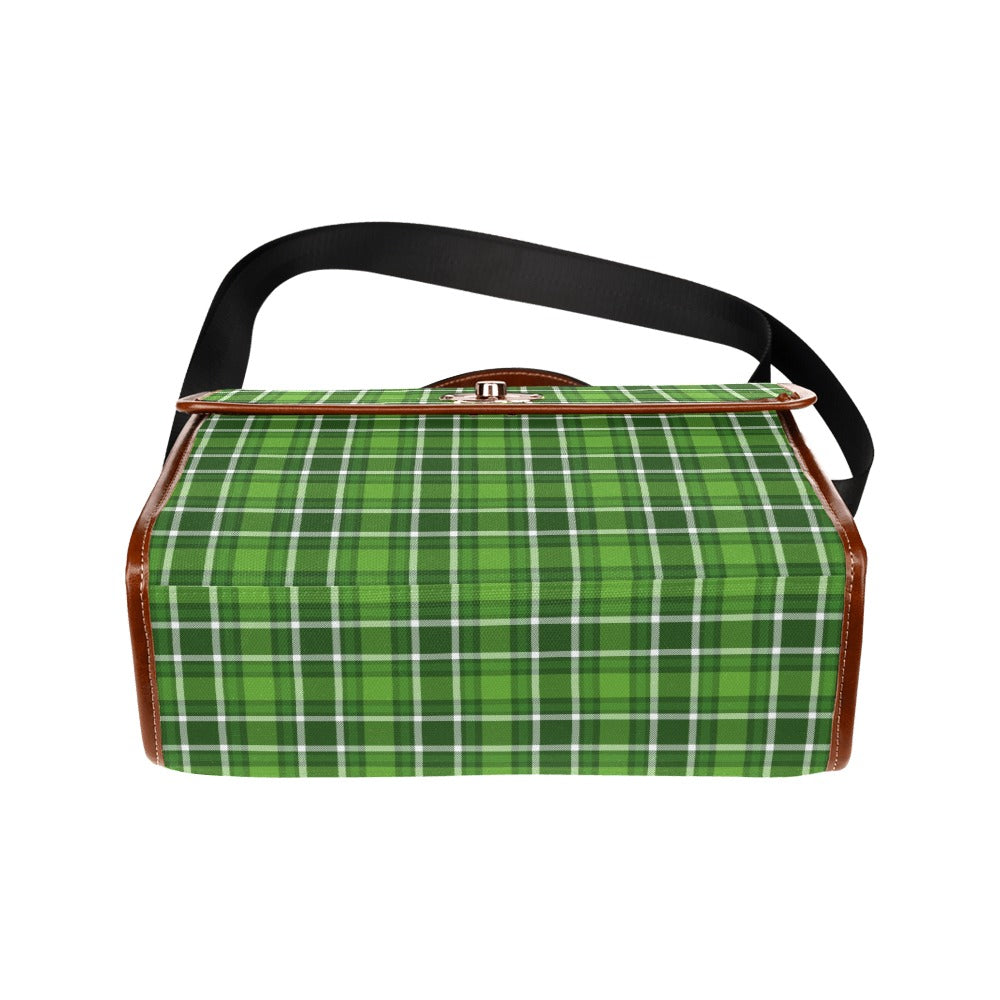 Retro Green Plaid Purse -MCM Waterproof Canvas Bag