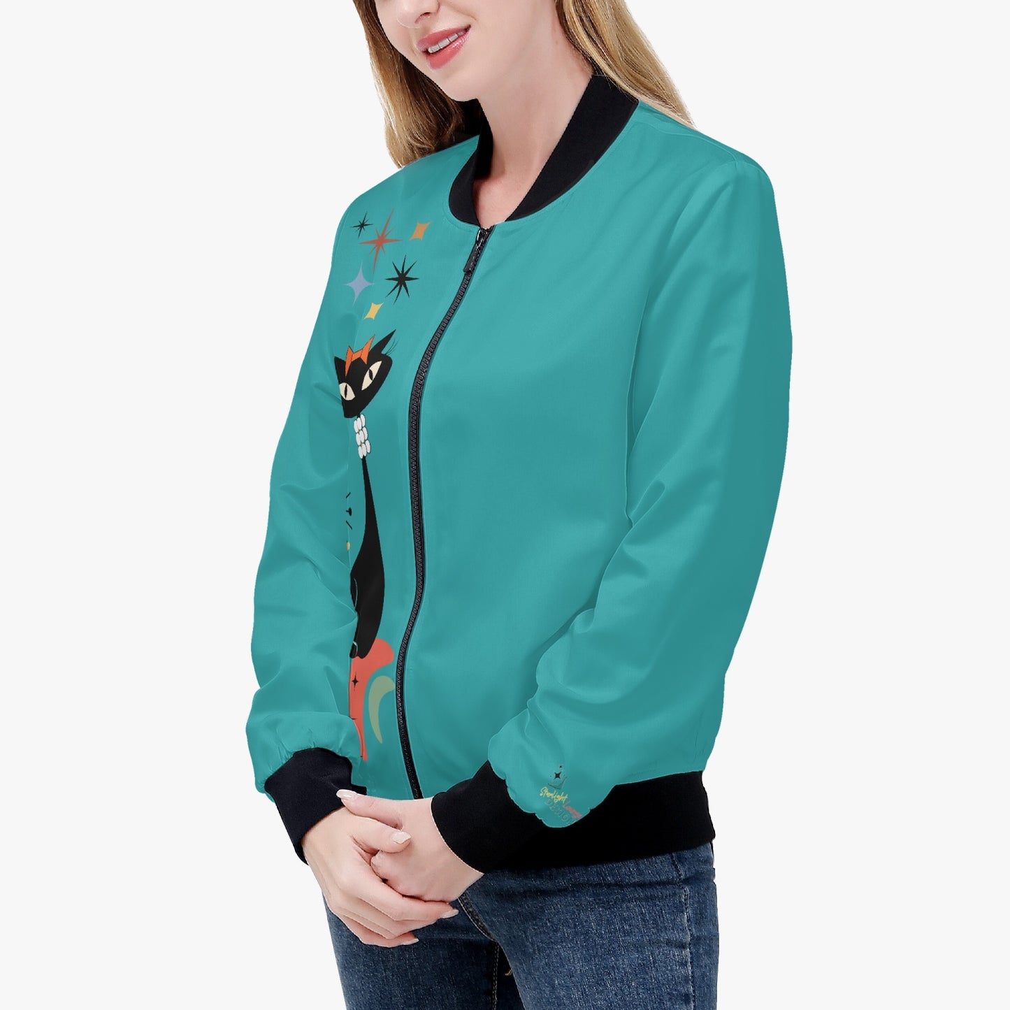 Atomic Cat in Pearls Women’s Jacket