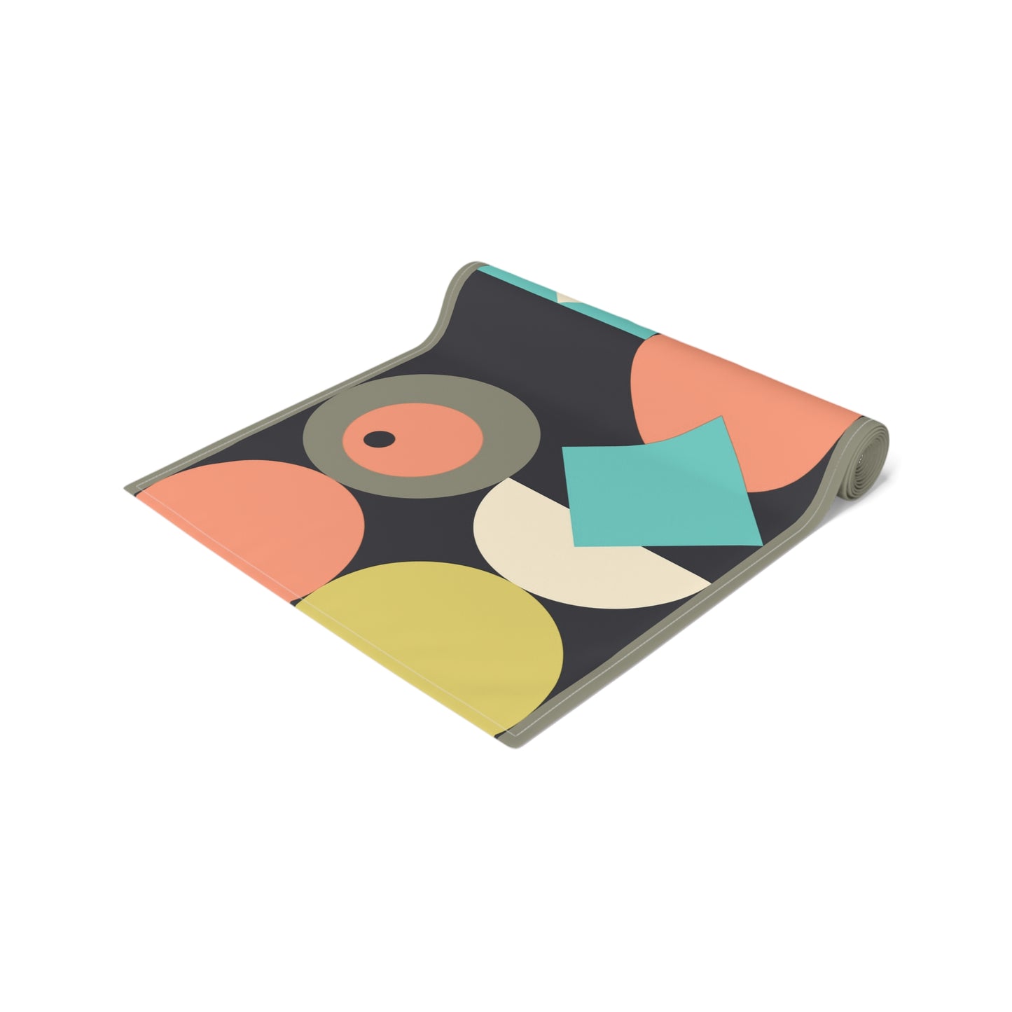 MCM Bauhaus Table Runner, Retro Circle Table Runner (Cotton, Poly)