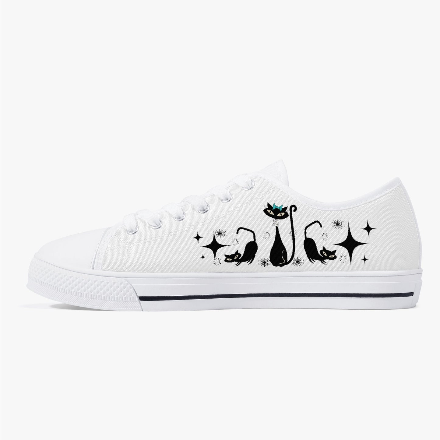 MCM Atomic Cat Classic Low-Top Canvas Shoes - Unisex White/Black