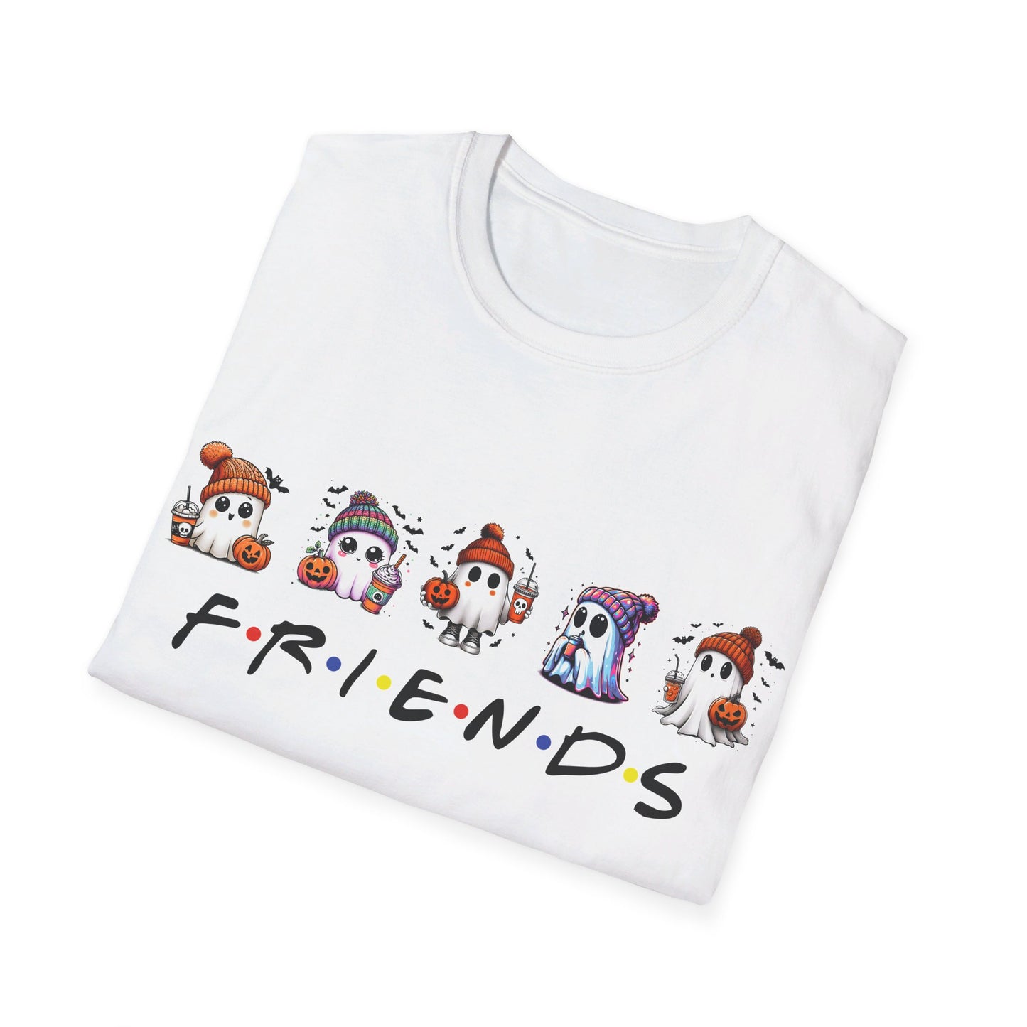 Halloween T-Shirt, Ghost Friends Tshirt, Unisex Softstyle Tee Shirt