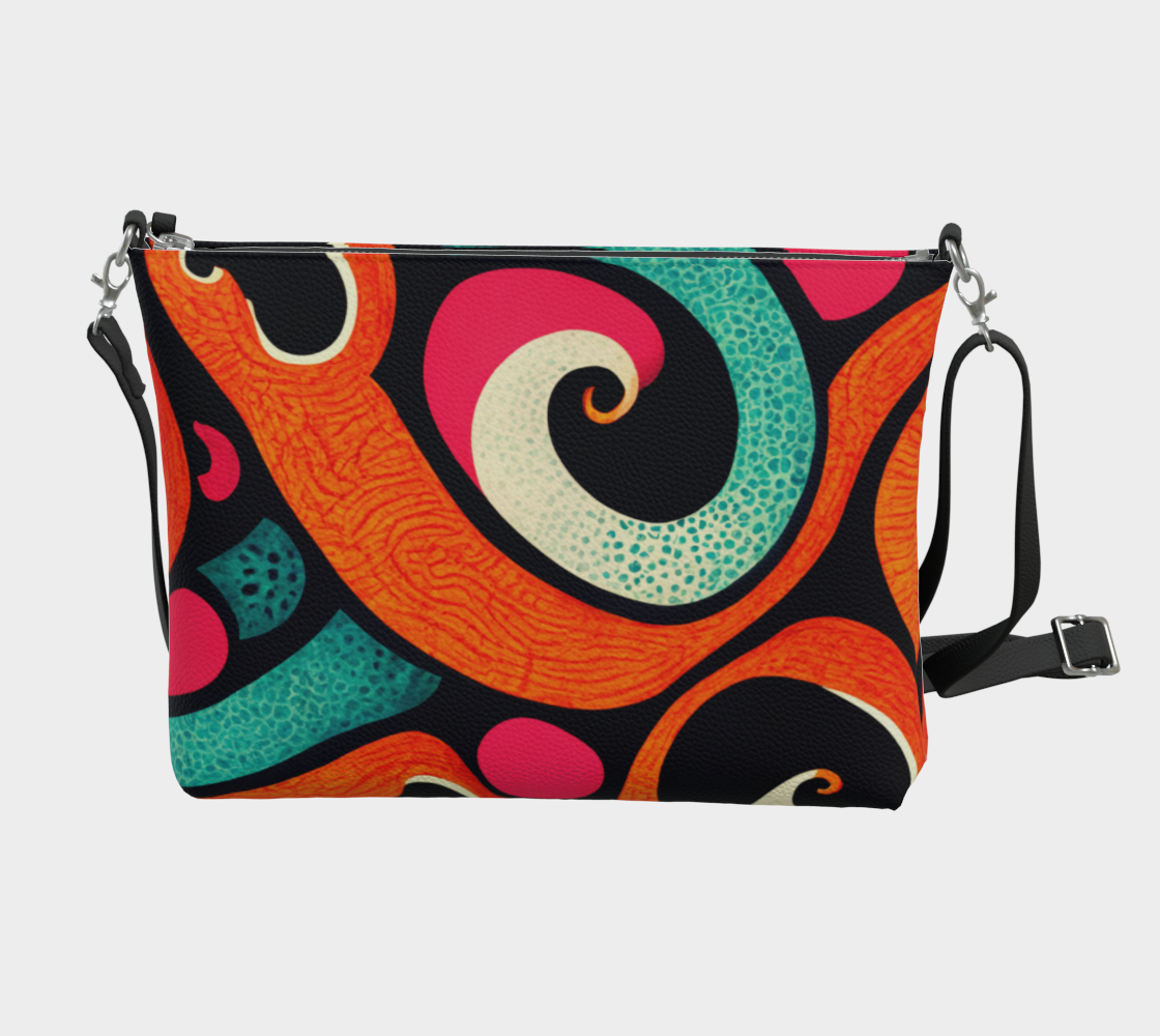 MCM Retro Groovy Hippie Swirl Vegan Leather Crossbody Purse