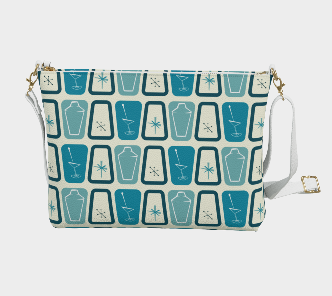 MCM Retro Vegan Leather Crossbody Purse Turquoise Martini Purse