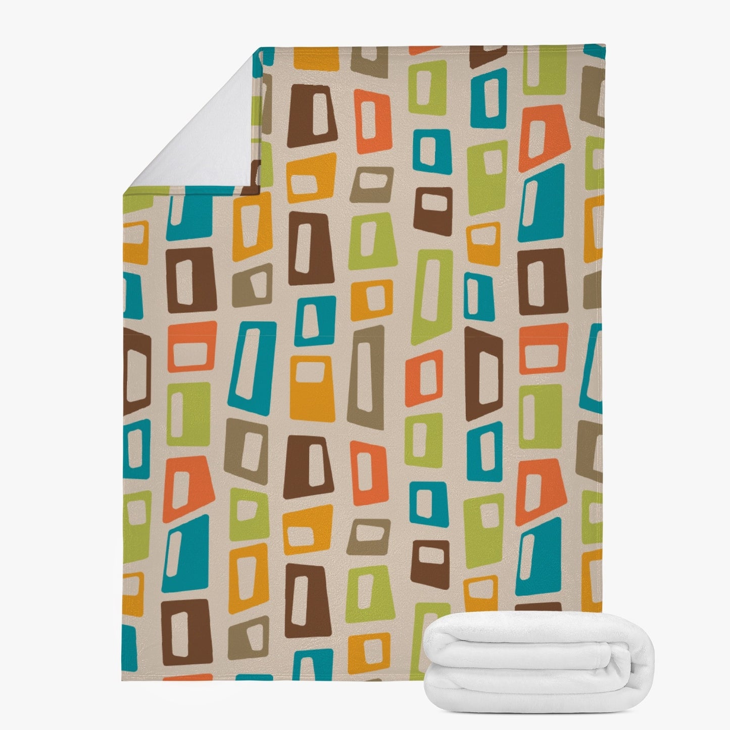 Mid Century Modern Dual-sided Stitched Blanket