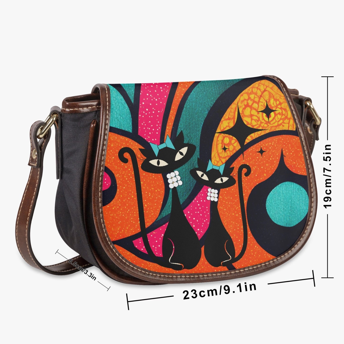 MCM Atomic Cat in Pearls Saddle Bag