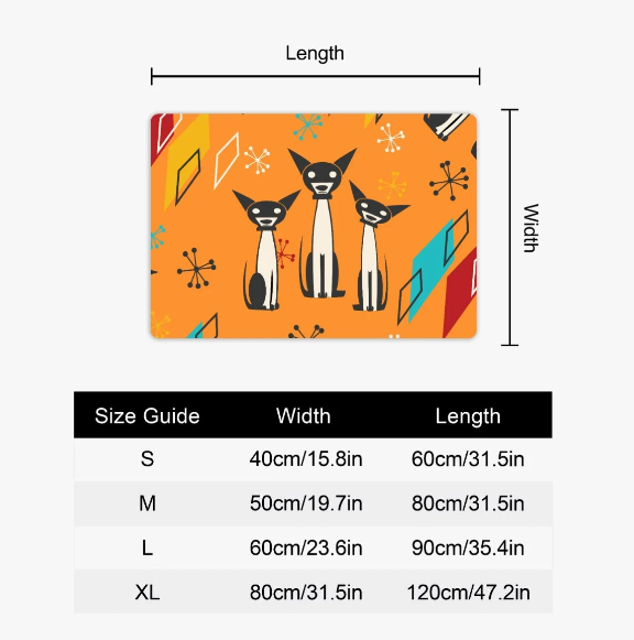 MCM Atomic Dog Bathroom Door Mat, Shower Mat, Pet Mat, Door Mat