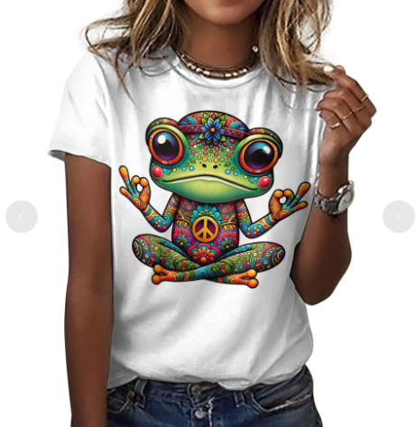 Groovy Hippie T-shirt, Mid-Century Modern Tee Shirt -Retro Ladies Tee-Shirt Fun Womens Top