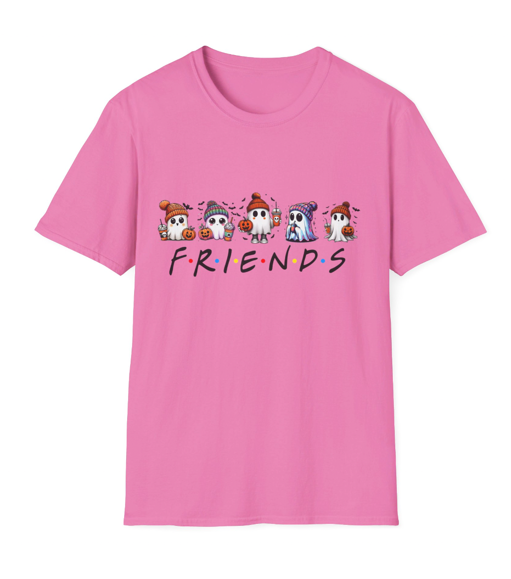 Halloween T-Shirt, Ghost Friends Tshirt, Unisex Softstyle Tee Shirt
