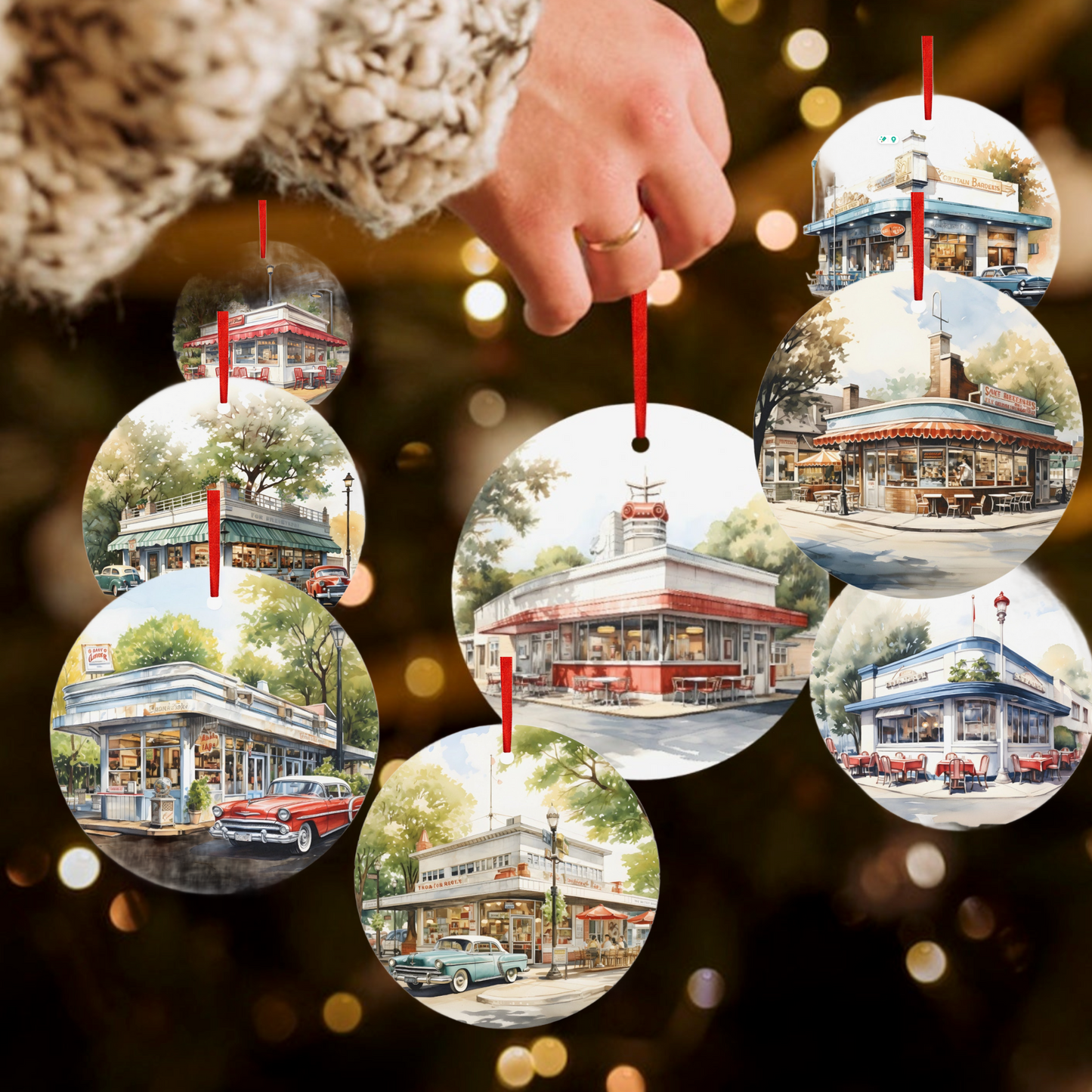 20 Pack Aluminum Round Hanging Ornament 2 each style