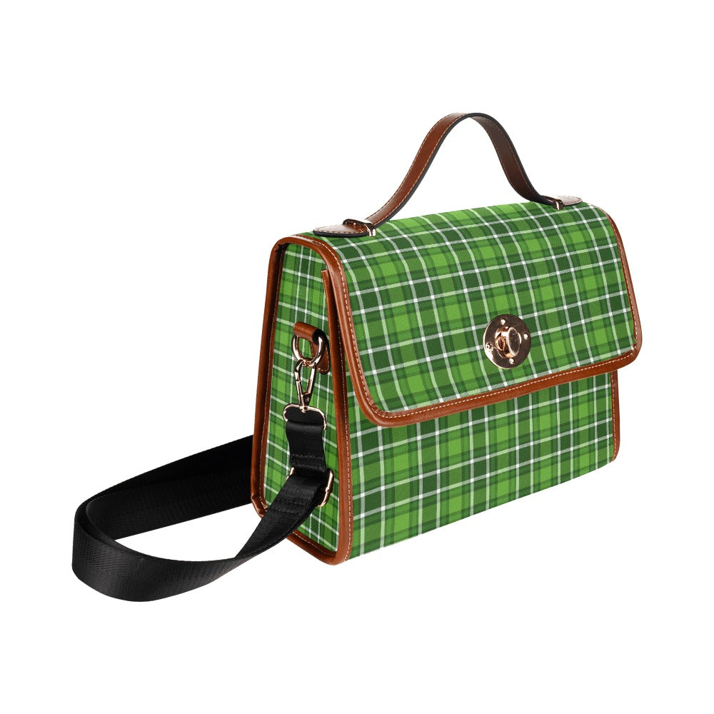 Retro Green Plaid Purse -MCM Waterproof Canvas Bag
