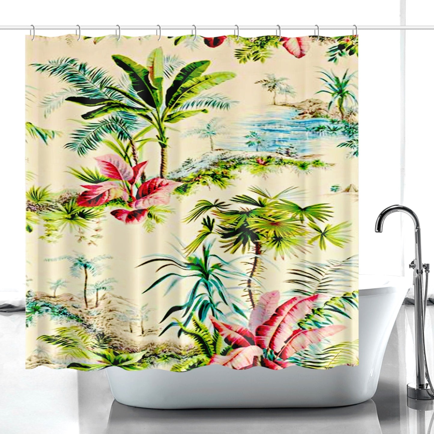 Mid Century Modern Pattern Quick-drying Shower Curtain