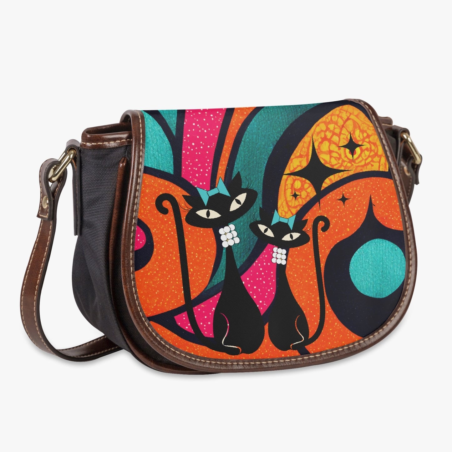 MCM Atomic Cat in Pearls Saddle Bag