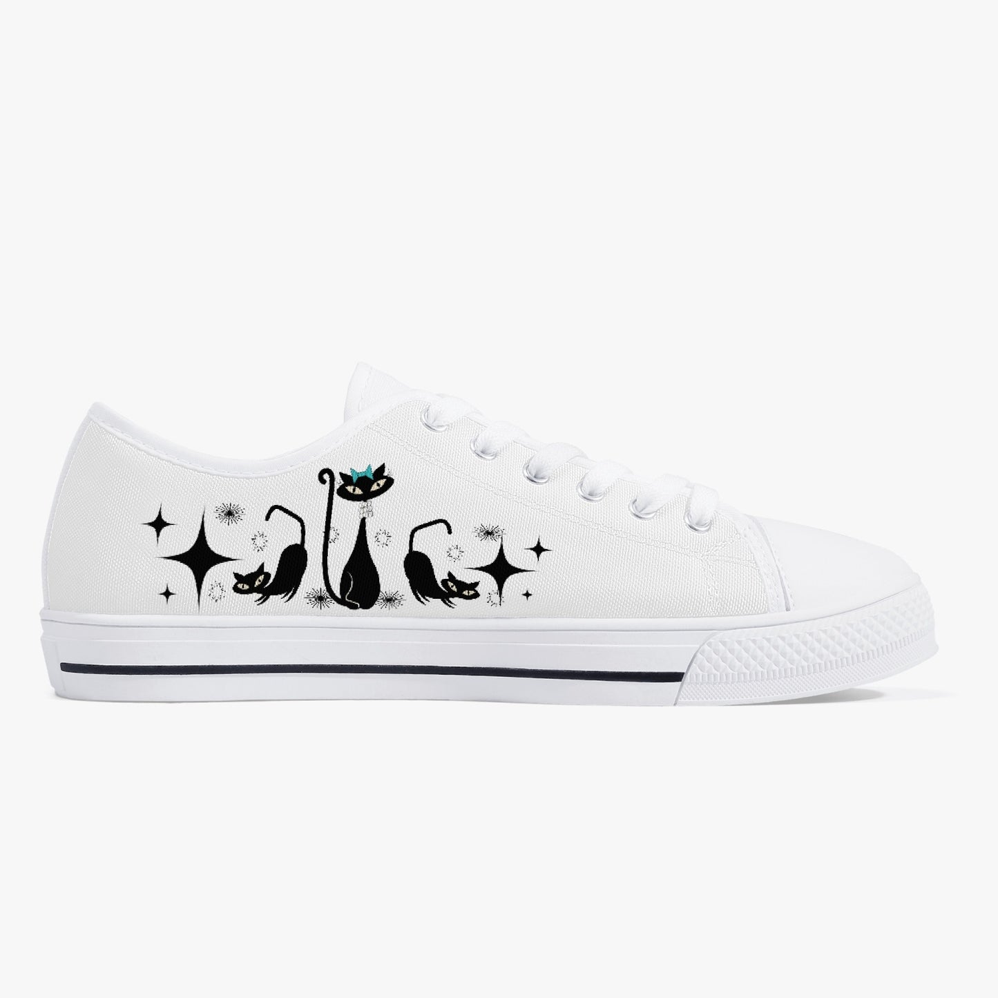 MCM Atomic Cat Classic Low-Top Canvas Shoes - Unisex White/Black