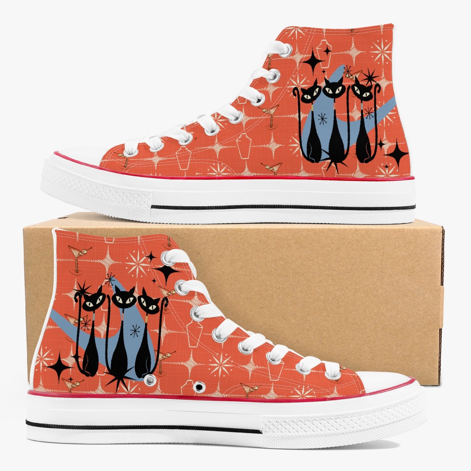 MCM Atomic Cat High Top Canvas Shoes Converse Style Tennis Shoes Starlight Lounge Designs