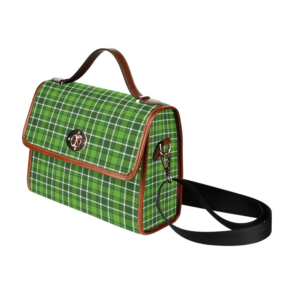 Retro Green Plaid Purse -MCM Waterproof Canvas Bag