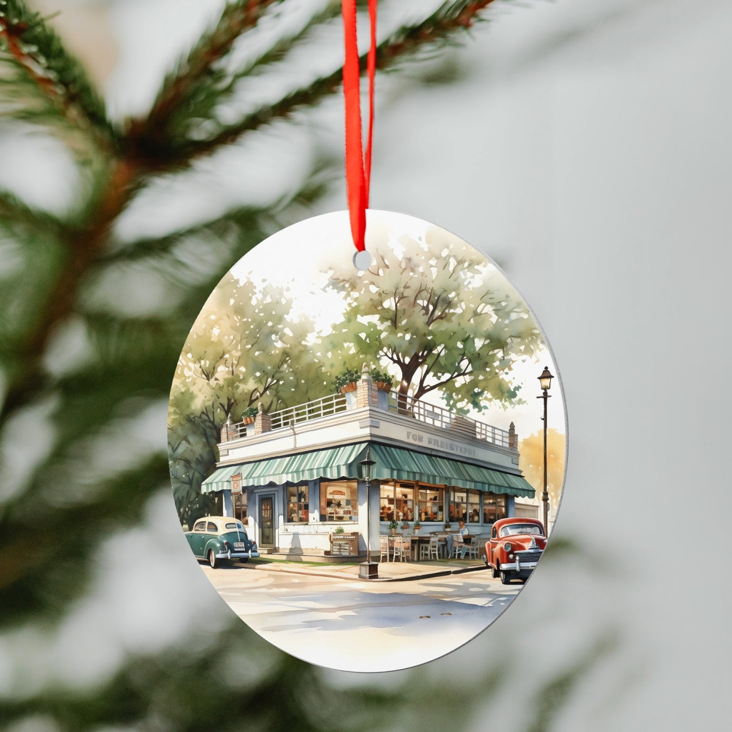 MCM Vintage Holiday Aluminum Round Hanging Ornament