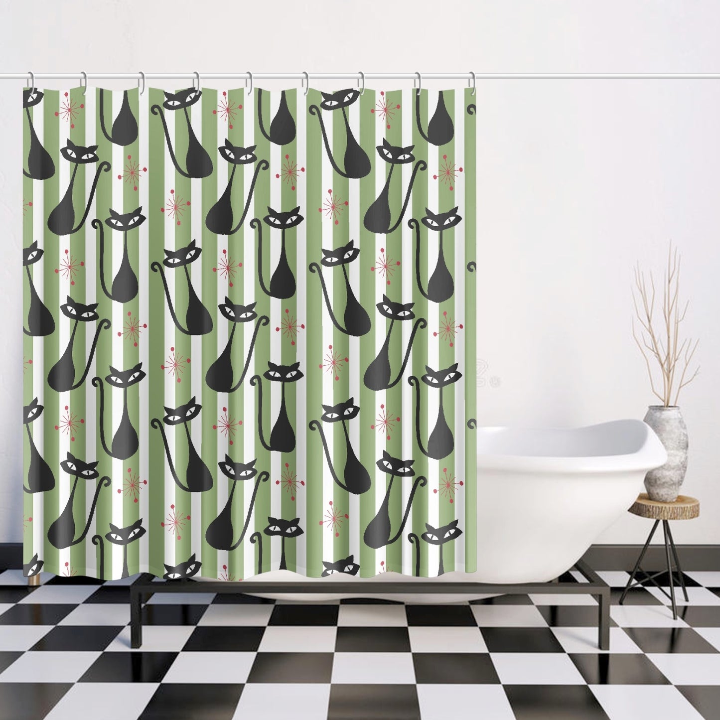 Atomic Cat MCM Quick-drying Shower Curtain