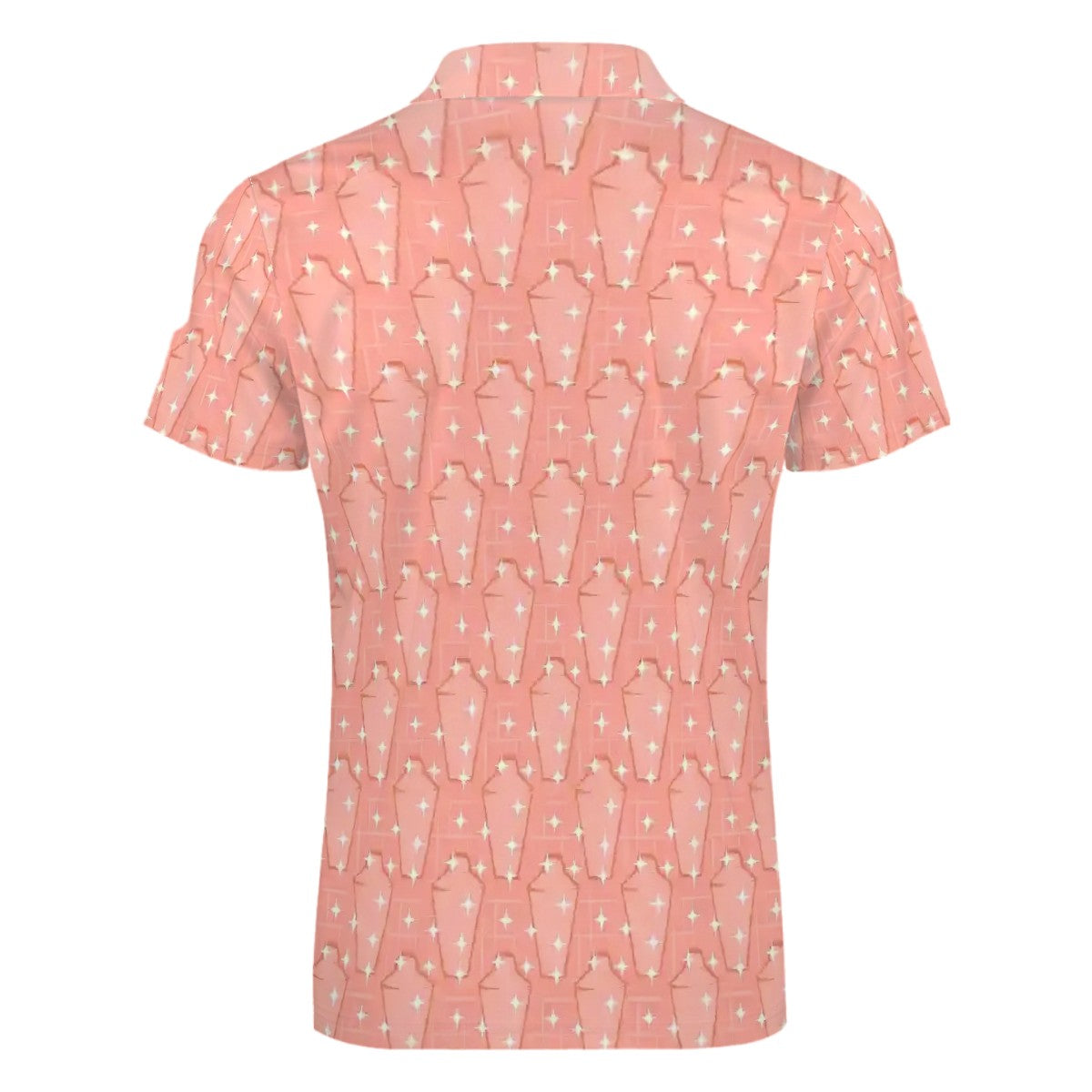 MCM Retro Polo Shirt- Atomic Martini Cocktail Design Slim Fit Zipper Polo for men