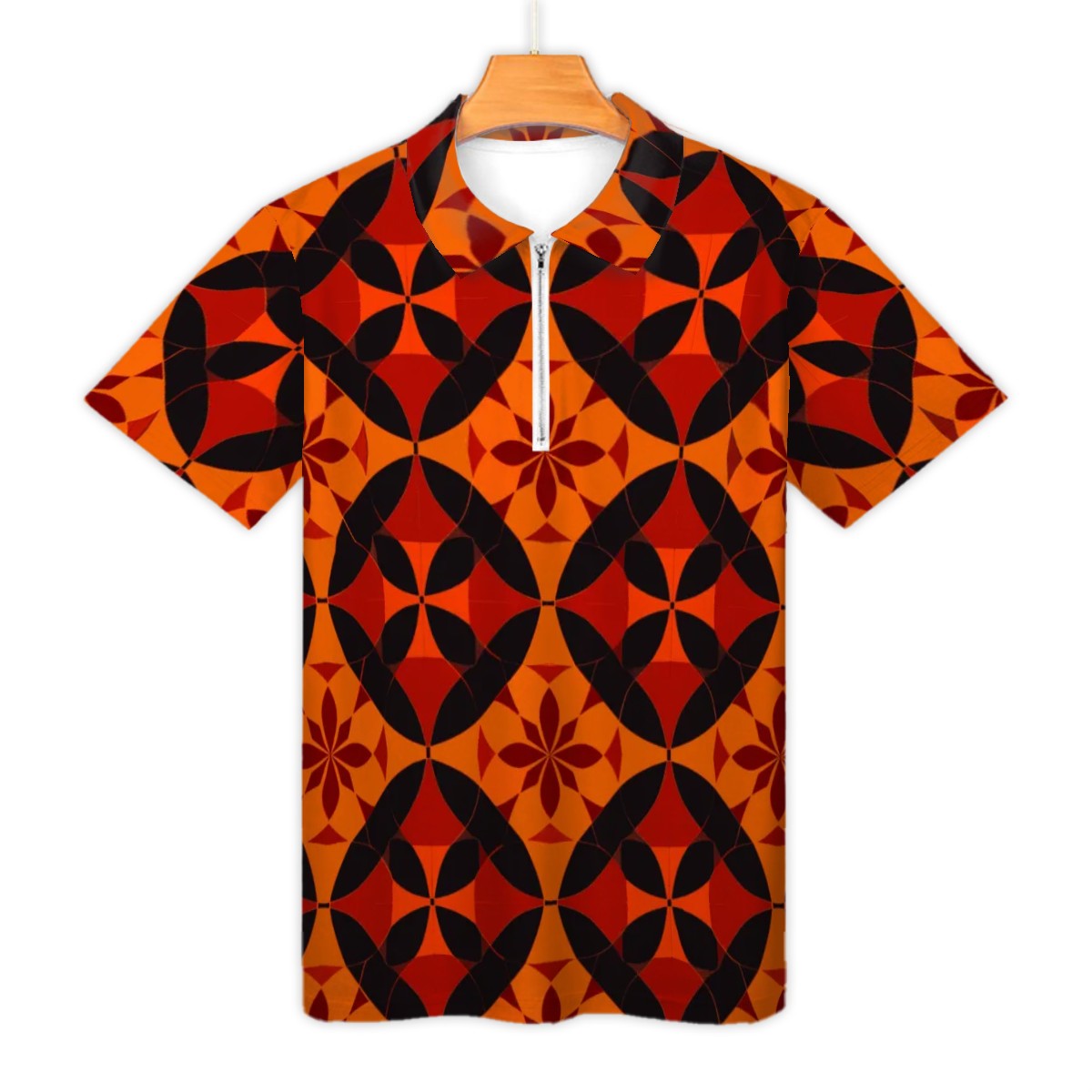 MCM Retro Polo Shirt- Atomic Design Groovy Slim Fit Zipper Polo for men