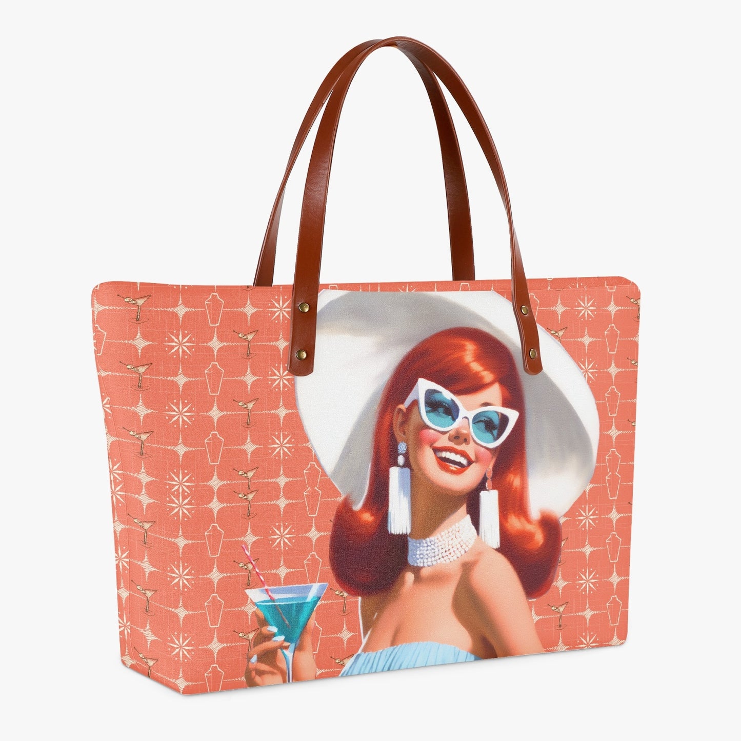 Retro Cocktails Bitches Cloth Neverfull Purse- HandBag- Tote