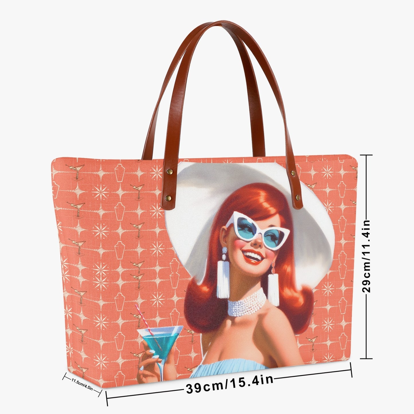 Retro Cocktails Bitches Cloth Neverfull Purse- HandBag- Tote