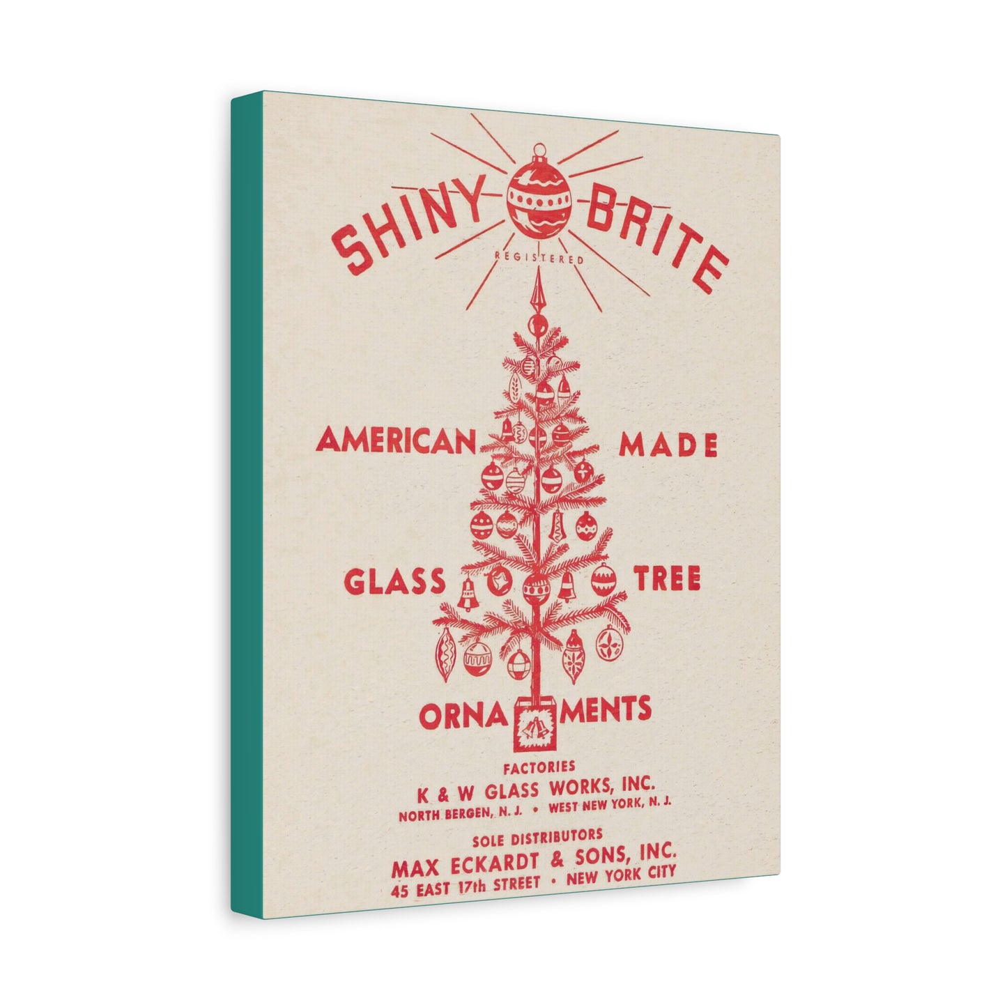 Turq Shiny Brite Ornaments Matte Canvas, Stretched, 1.25"