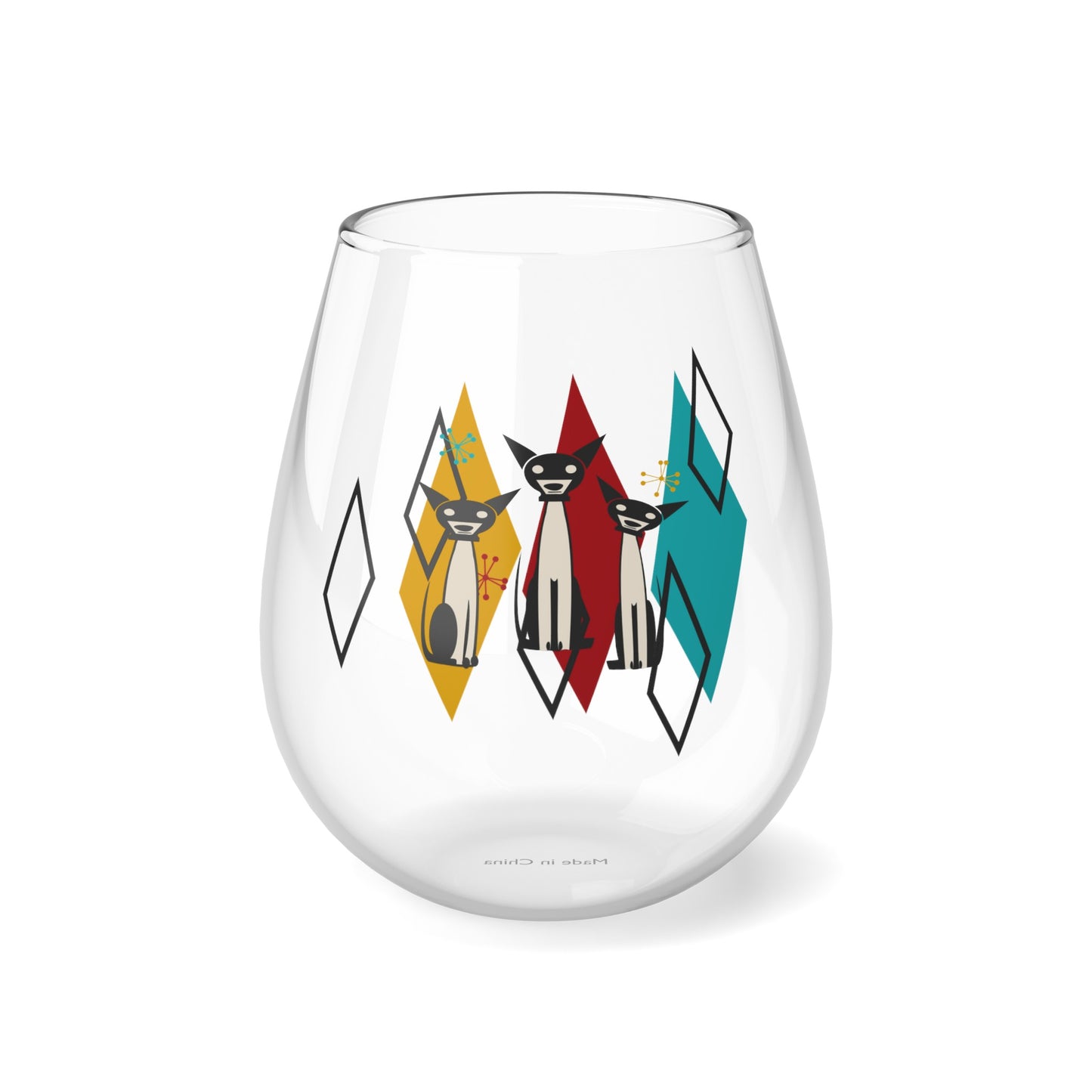 Atomic Dog Wine Glasses Set of 1/2/4, Stemless Wine Glass, Cocktail Glass