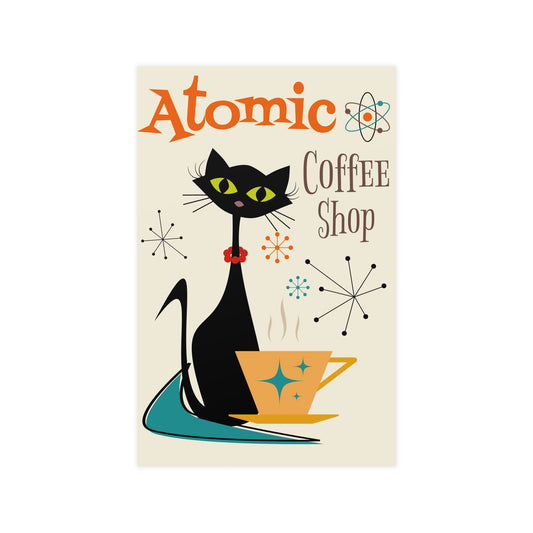 MCM Atomic Cat in Pearls Posters