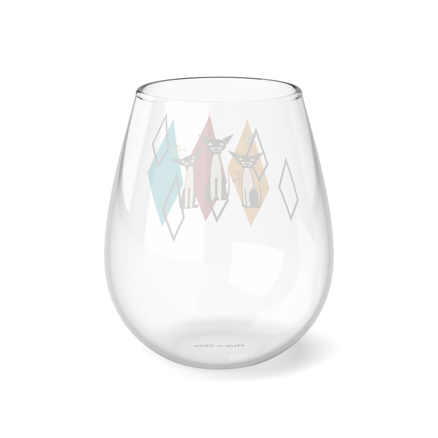 Atomic Dog Wine Glasses Set of 1/2/4, Stemless Wine Glass, Cocktail Glass