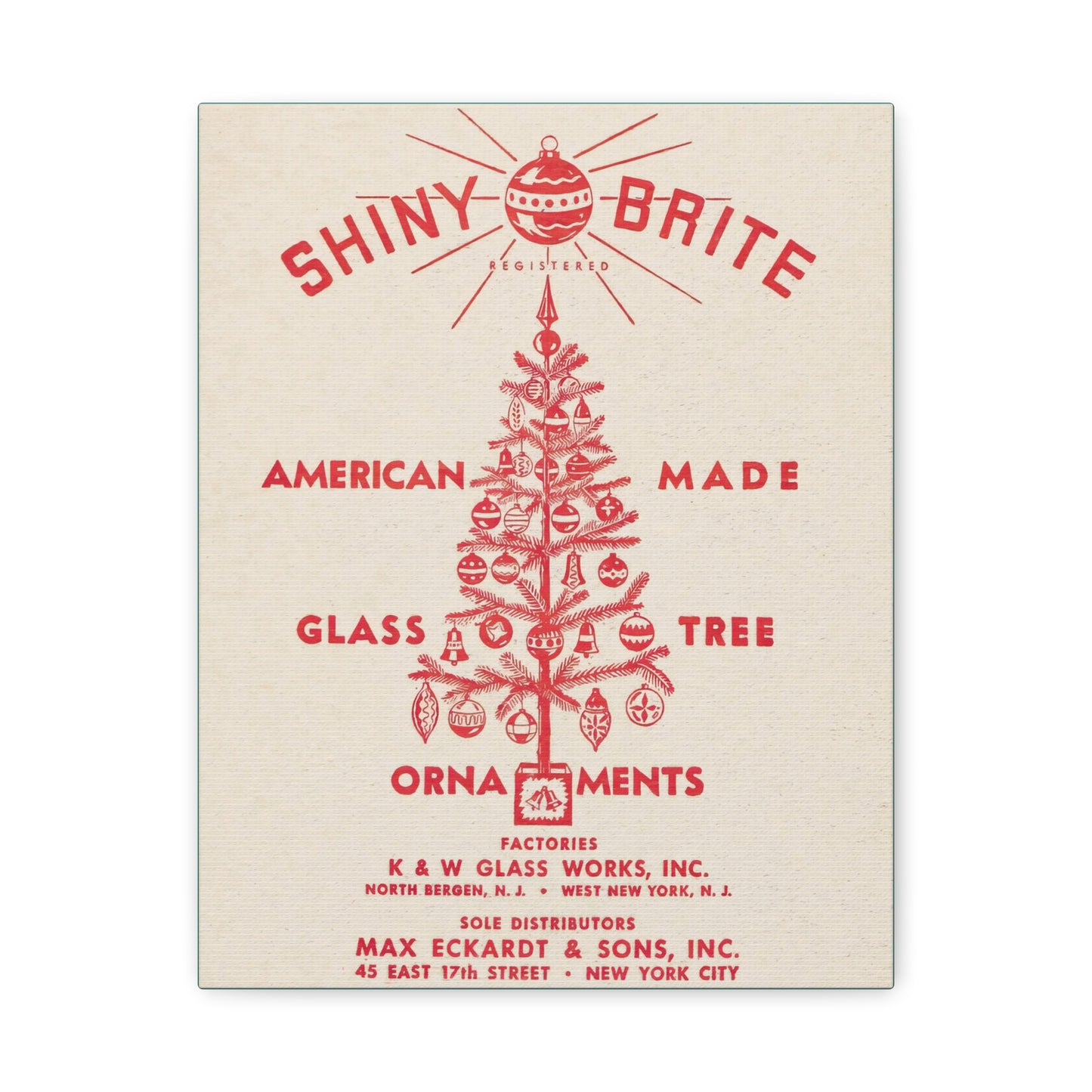 Turq Shiny Brite Ornaments Matte Canvas, Stretched, 1.25"