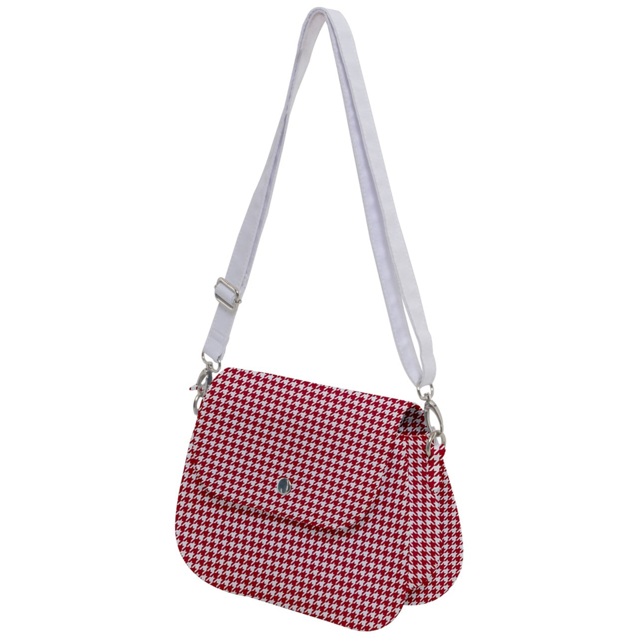 MCM red houndstooth bag Saddle Handbag