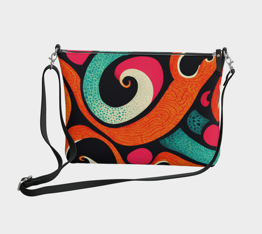 MCM Retro Groovy Hippie Swirl Vegan Leather Crossbody Purse