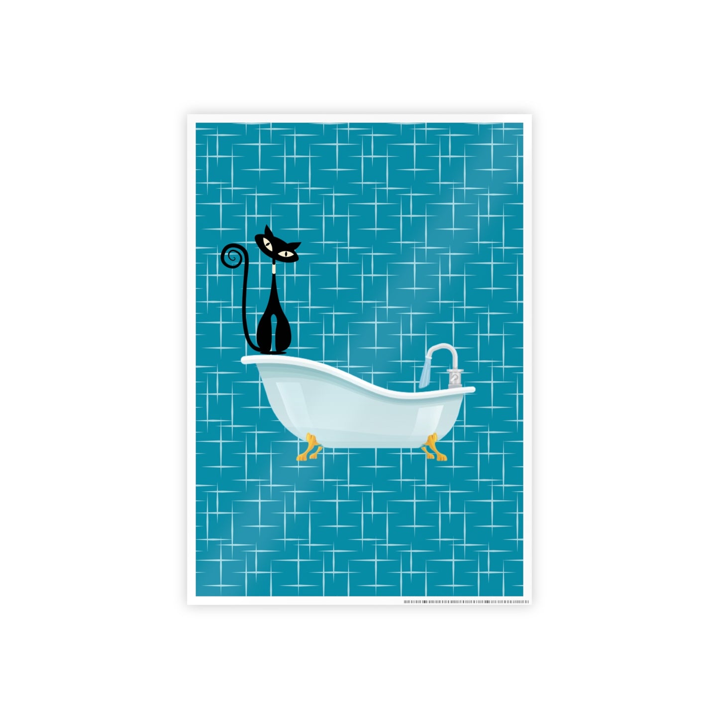 Atomic Cat on the Bathtub Poster