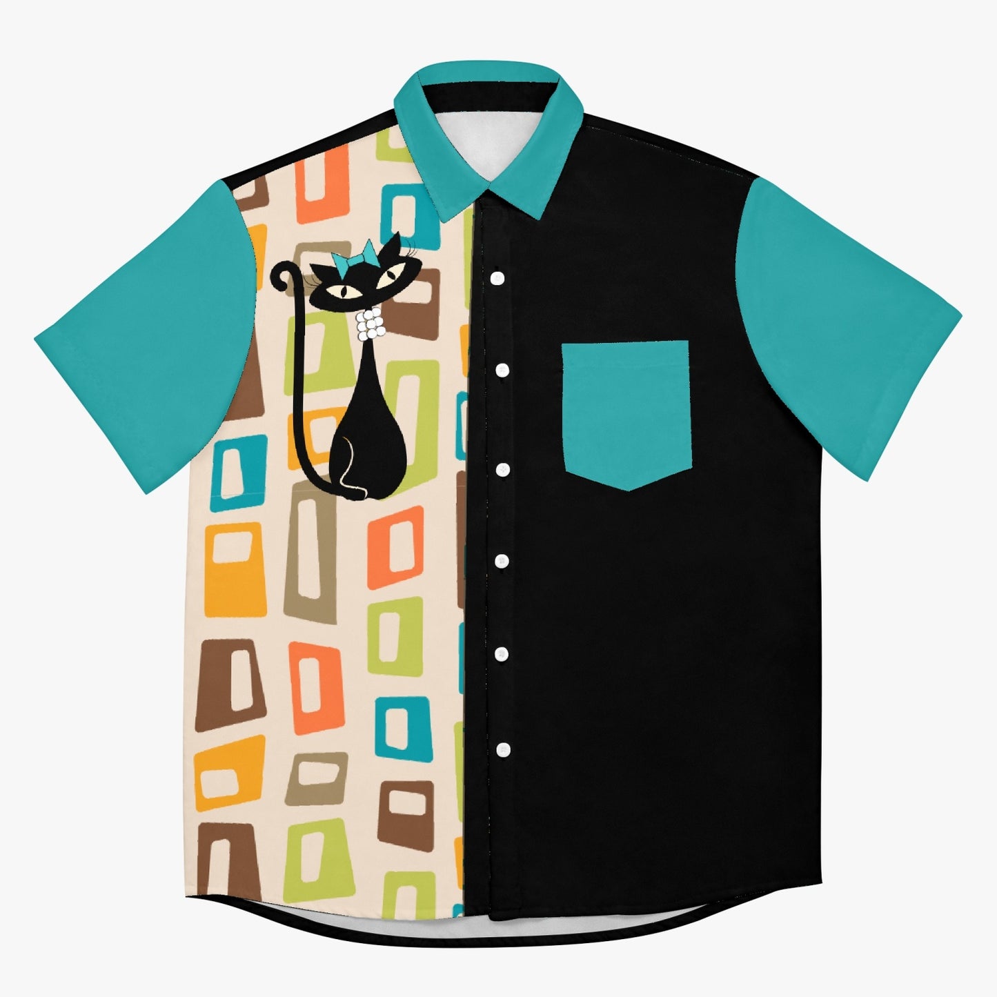 Atomic Cat Mens Bowling Shirt