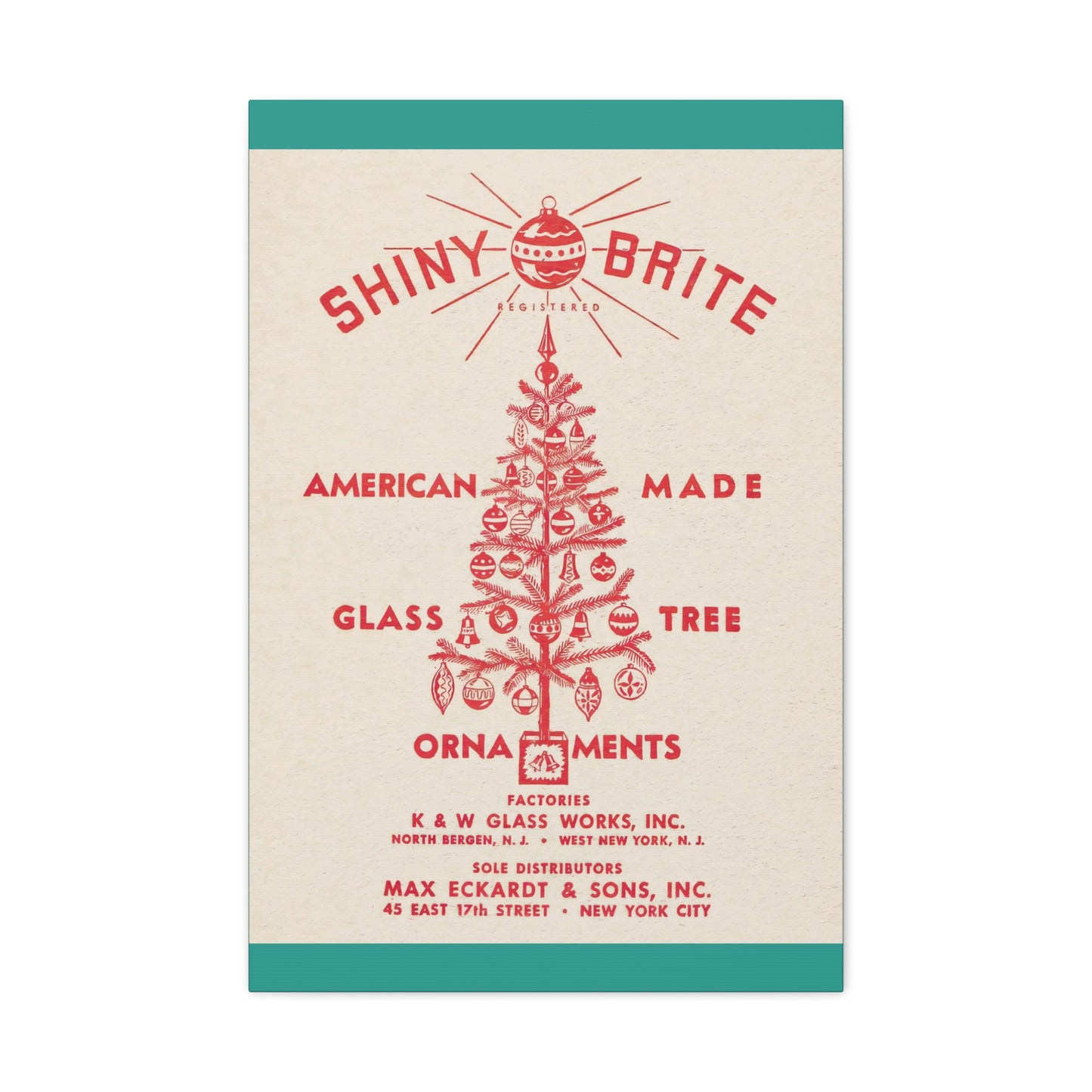 Turq Shiny Brite Ornaments Matte Canvas, Stretched, 1.25"