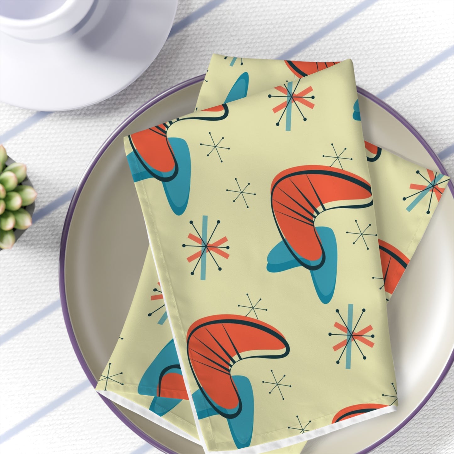 Atomic Boomerang Decor Napkins Set of 4