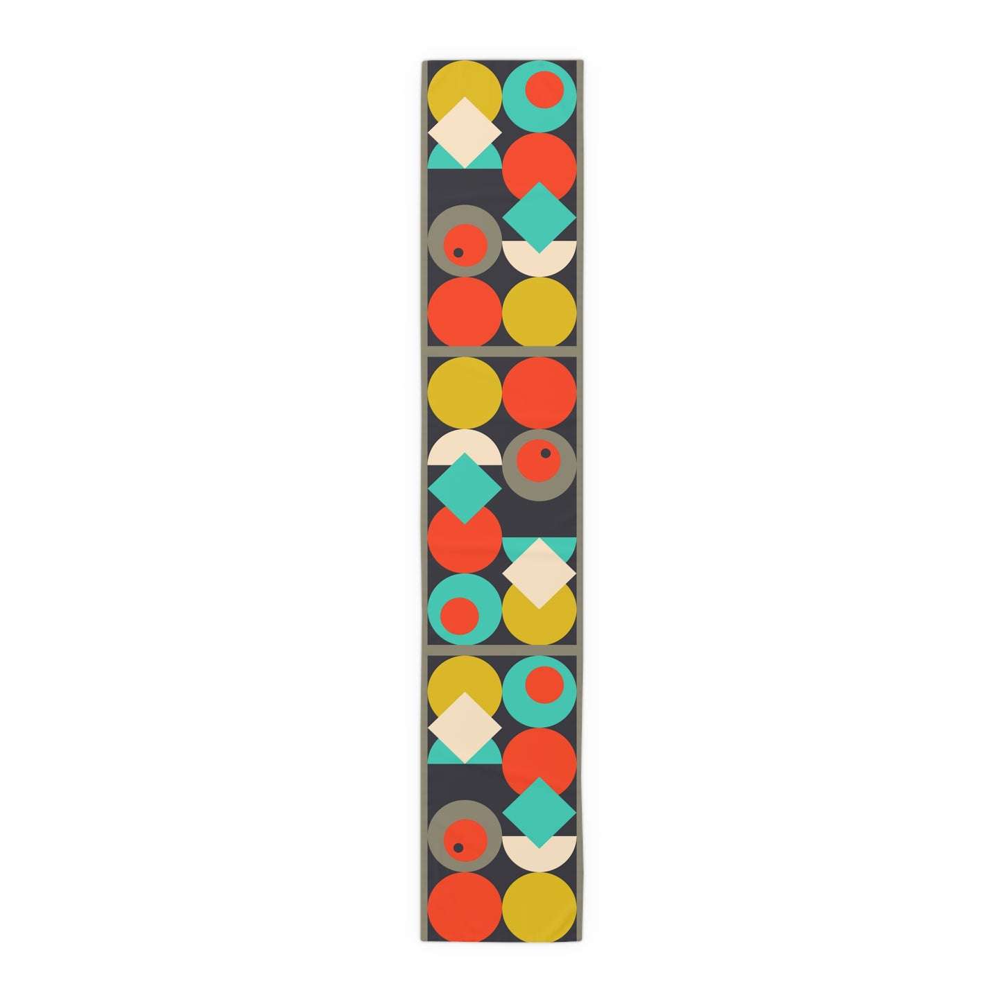 MCM Bauhaus Table Runner, Retro Circle Table Runner (Cotton, Poly)